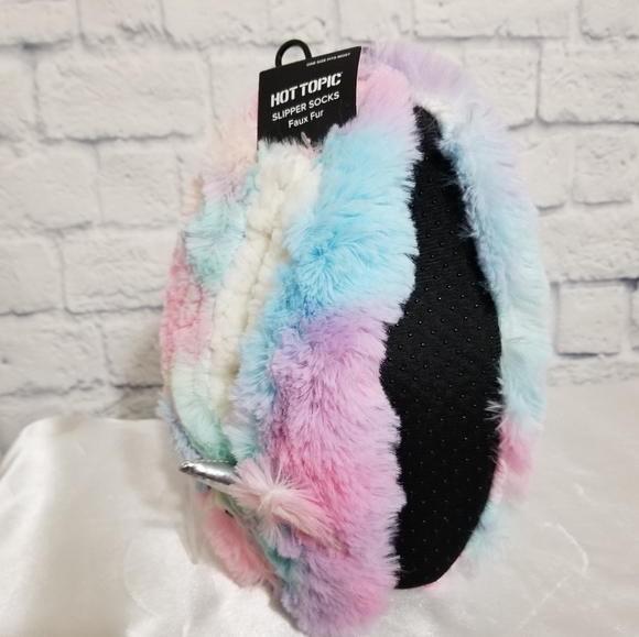 Unicorn Tie Dye Fuzzy Cozy Slipper Socks New - Picture 4 of 16